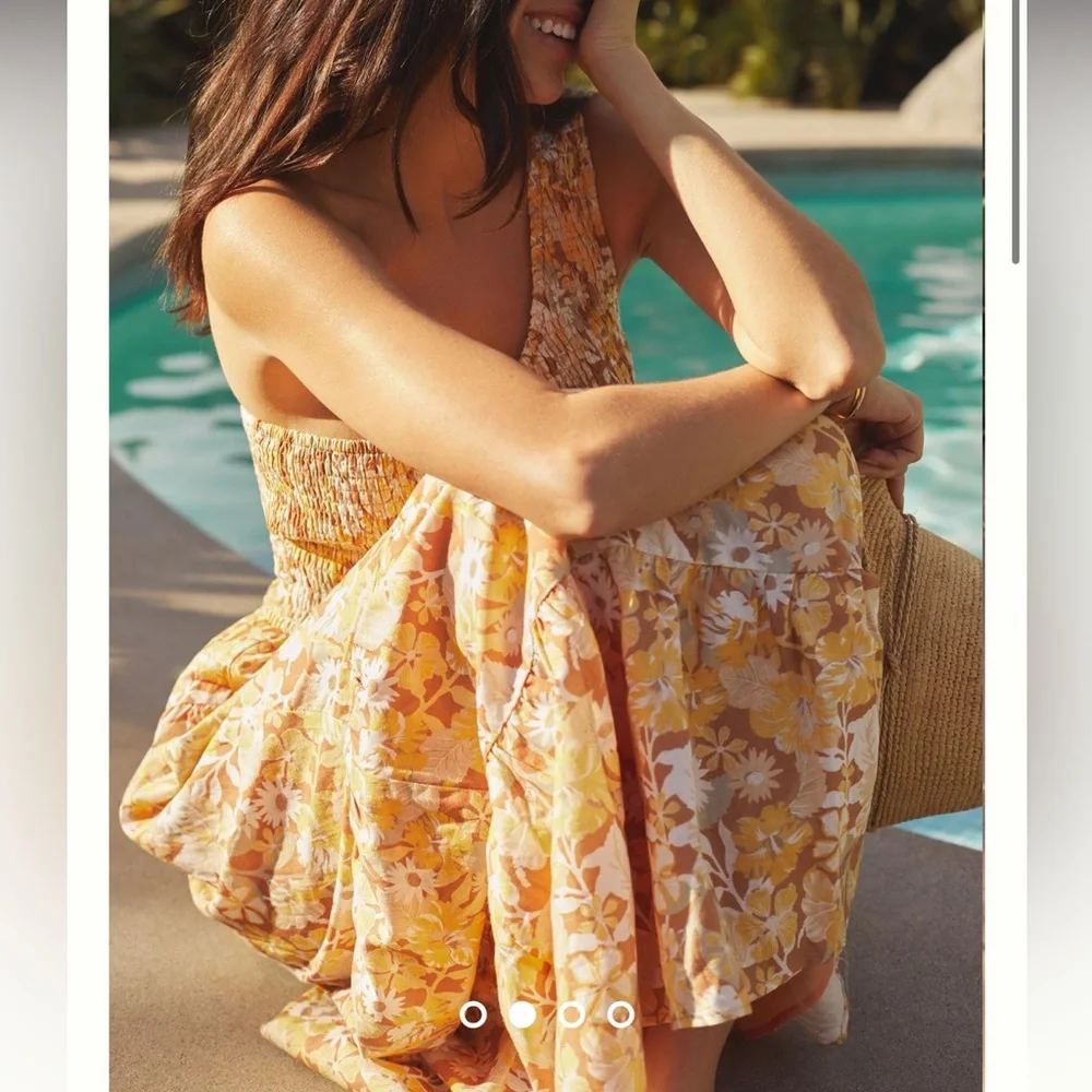 Charlie Holiday Pamela Maxi Dress anthro yellow floral - Picture 3 of 12